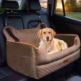 EUHAMS dog car seat back view shows elevated comfort for safer car rides.