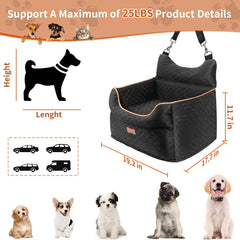 EUHAMS dog seat with edge bolster keeps small dogs secure during rides.