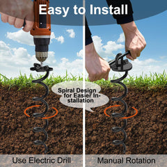 Eurmax USA heavy-duty ice screw anchor securing dog tie-out safely in grass.