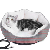 EursurePet heated bed round velvet cover offers luxurious warmth and comfort for pets.