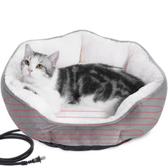 EursurePet heated bed round velvet cover offers luxurious warmth and comfort for pets.