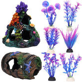 EVELOMO coral-mountain adds a natural cave hiding spot for small fish.
