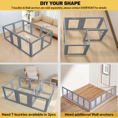 Everfront Durable Dog Play Pen acrylic panels with easy cleaning in mind.