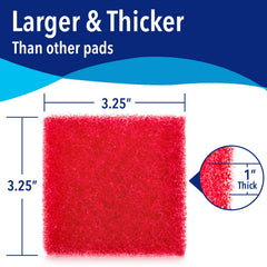 Evergreen glass scrubber close-up shows soft texture for scratch-free cleaning.