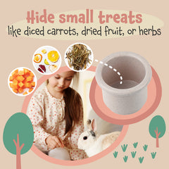 Evergreen Rabbit Stacking Cups Wheat straw material offers durable chew-friendly enrichment.