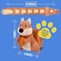 everyday joy squeaky crinkle dog toy captures attention with noise and texture during tug sessions