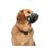 Evollax dog muzzle with breathable mesh for comfort and airflow.