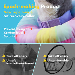 EWES Cat Cone Collar Soft Material close-up shows comfortable fabric for post-op rest