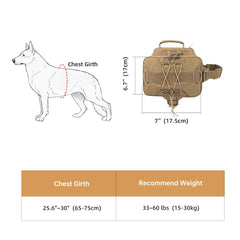 EXCELLENT ELITE SPANKER Dog Pack back view with MOLLE system for expandable gear.