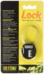 Exo Terra Terrarium Lock front view shows a secure combination lock for safer terrariums.