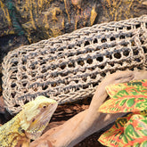 ExoRepti hammock-rectangle-16x7 installed for a cozy terrarium lounging spot.