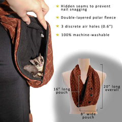 Exotic Nutrition bonding scarf zipper closure keeps your pet secure at all times