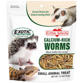 Exotic Nutrition BSFL larvae in bag for protein-rich pet treats.