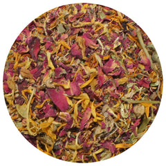 Flower Fusion Treat dried rose petals closeup highlights colorful forage options for herbivores.
