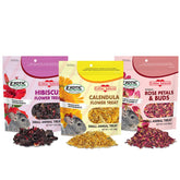 Exotic Nutrition Flower Treat 3 Pack packaging showcases convenient herbivore snack assortment