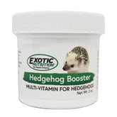 Exotic Nutrition Hedgehog Booster tub front shows complete multivitamin for daily nutrition.