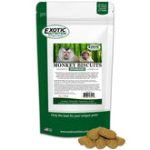Exotic Nutrition Monkey Biscuits pack and 3 lb bag for primates, ready for complete diet.