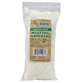 Exotic Nutrition nesting material cotton fluff closeup shows natural, dye-free fibers ideal for cozy nest-building.