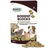 Exotic Nutrition Rodent Blocks packaging shown for easy 3 lb supply