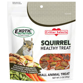 Exotic Nutrition Squirrel Treat front-label packaging highlighting wholesome rodent snack.