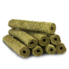 Exotic Nutrition Timothy Puff Sticks texture zoom highlighting hay-based sticks