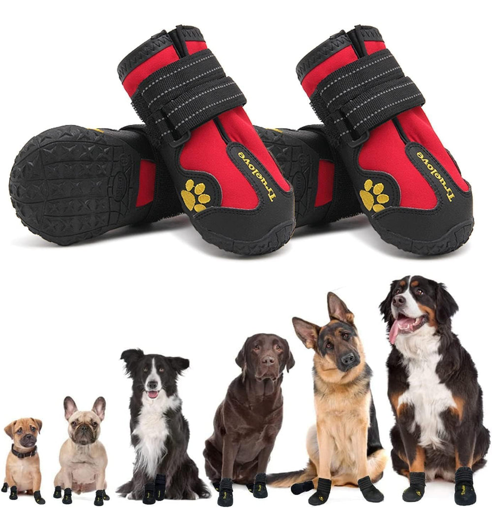 EXPAWLORER anti-slip dog shoes front view showing icy-surface grip