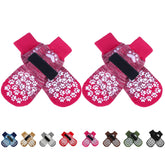 EXPAWLORER anti-slip dog socks rose close-up showing grip texture for traction