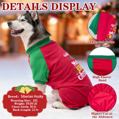 EXPAWLORER Christmas dog pajamas heat-transfer print adds festive style for holiday photos