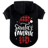 EXPAWLORER dog Christmas hoodie front view with warm fleece for cozy holiday strolls.