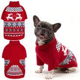 EXPAWLORER dog Christmas sweater front view offers cozy warmth for winter walks.
