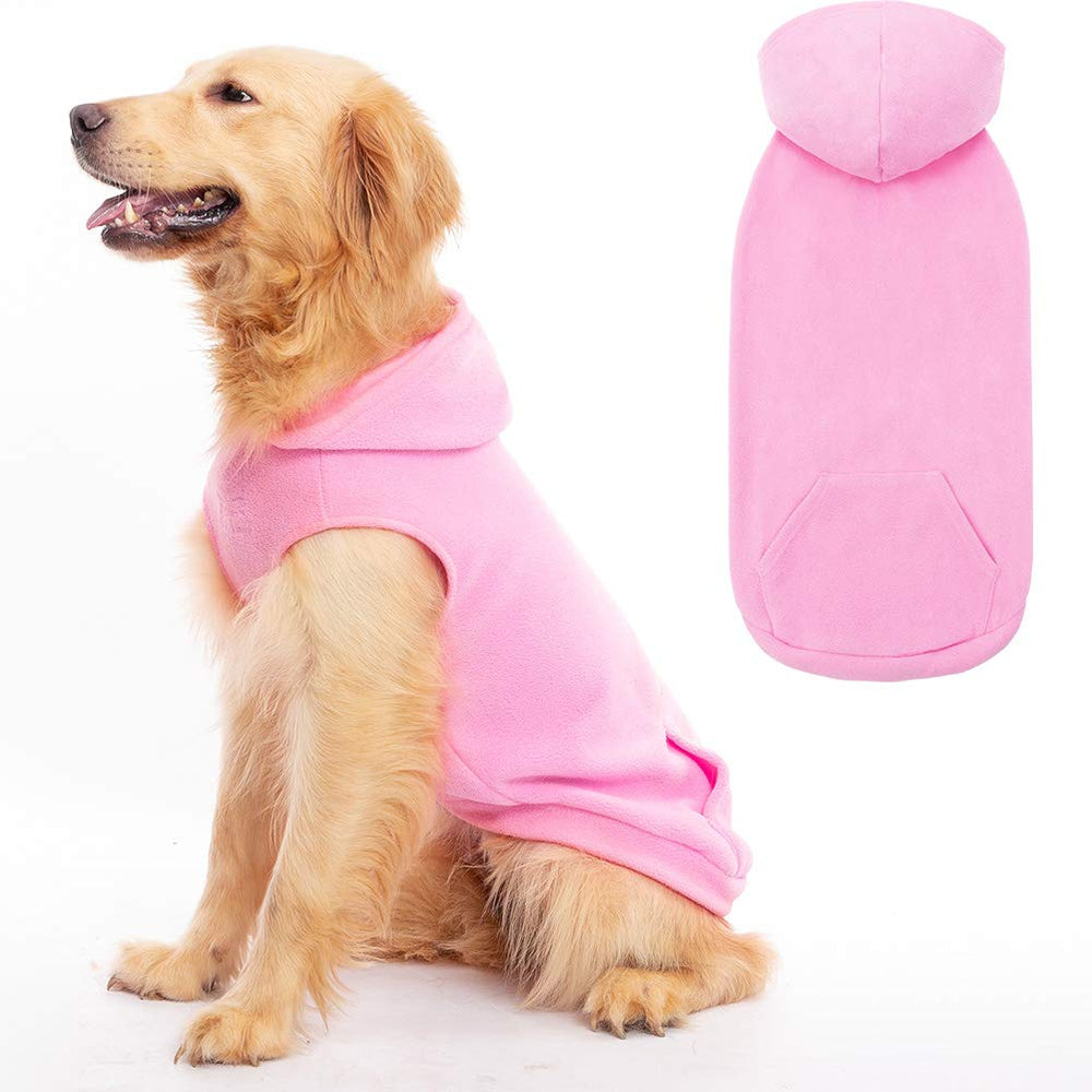 EXPAWLORER dog hoodie pink xl front view for cozy outdoor walks.