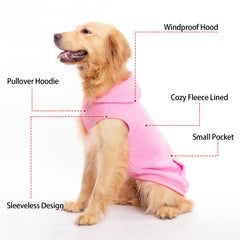 EXPAWLORER dog hoodie pink xl rear view showing snug fit.
