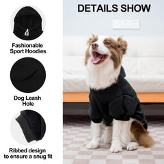 EXPAWLORER dog hoodie ribbed cuff close-up ensures secure, comfortable fit