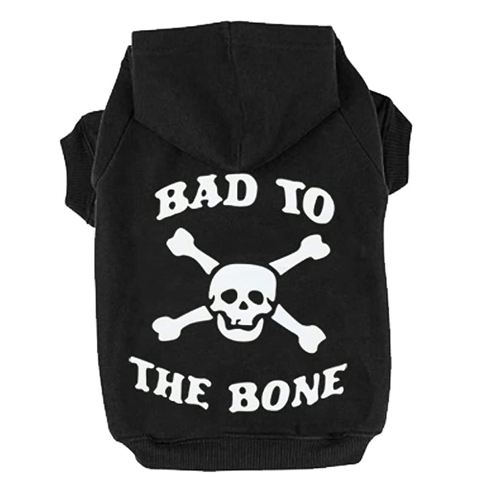 EXPAWLORER dog hoodie sweater skeleton front view for warmth and play