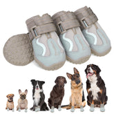 EXPAWLORER dog shoes size chart shows paw width for a secure fit.