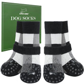 EXPAWLORER dog socks color-block non-slip design for safer indoor traction.