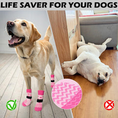 EXPAWLORER dog socks on hardwood floors reduce slips indoors