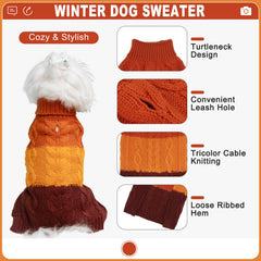 EXPAWLORER dog sweater cable knit closeup emphasizes cozy texture and durability