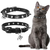 EXPAWLORER Halloween cat collar leather buckle—durable daily wear.