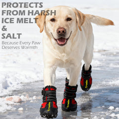 EXPAWLORER large dog winter booties side view highlights rugged grip