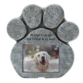 EXPAWLORER pawprint memorial frame with photo slot serves as lasting pet remembrance