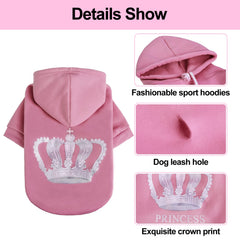 EXPAWLORER Princess Hoodie, detalle cuello, ajuste cómodo y suave