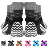 EXPAWLORER six-pack anti-slip dog socks provide paw protection and stable indoor grip.