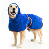 EXPAWLORER Soft Dog Bathrobe with Hood blue XL shows plush fleece for fast drying