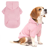 EXPAWLORER textured cable knit hoodie front pink provides cozy warmth for daily walks