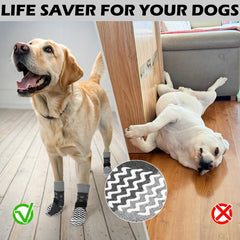 EXPAWLORER traction-focused dog socks reduce slips on smooth surfaces.