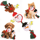 EXPAWLORER Christmas dog squeaky toy deer for interactive tug and fetch games.