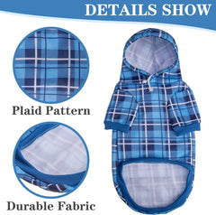 EXPAWLORER plaid hoodie pocket detail adds convenient treat storage on outdoor adventures