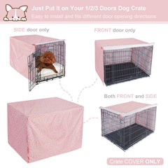 Explore Land Pattern Dog Crate Cover Princess Pink ventilation openings support airflow
