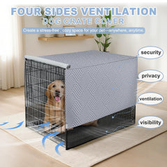 Explore Land universal-fit 36-inch crate cover offers quick setup on most crates.